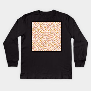 leopard cat – orange Kids Long Sleeve T-Shirt